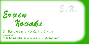 ervin novaki business card